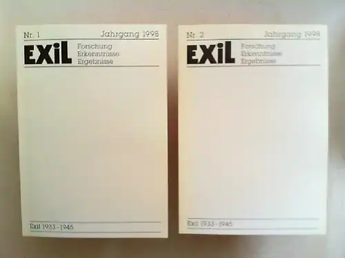 Koch, Joachim H., Edita Koch (Hg.) Frithjof Trapp (Hg.) u. a: Exil 1933 - 1945. Forschung, Erkenntnisse, Ergebnisse -  XVIII. Jahrgang 1998 vollständig in zwei Heften zusammen. 