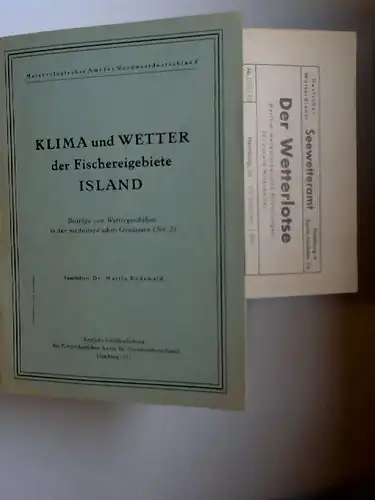 Rodewald, Martin: Klima und Wetter der Fischereigebiete Island [Meteorologisches Amt für Nordwestdeutschland - Beiträge zum Wettergeschehen in den nordeuropäischen Gewässern (Nr. 2)]. 