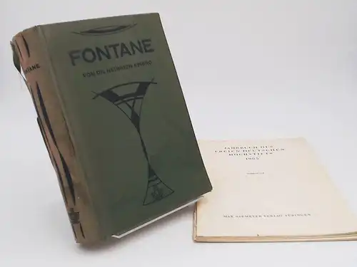 Spiero, Heinrich: 1 Buch 1 Zugabe: Fontane. [Geisteshelden (Führende Geister). Eine Sammlung von Biographien, Band 75] Zugabe: Jahrbuch des Freien Deutschen Hochstifts 1965. Sonderdruck (H. Nürnberger, 78 S., M. Niemeyer). 