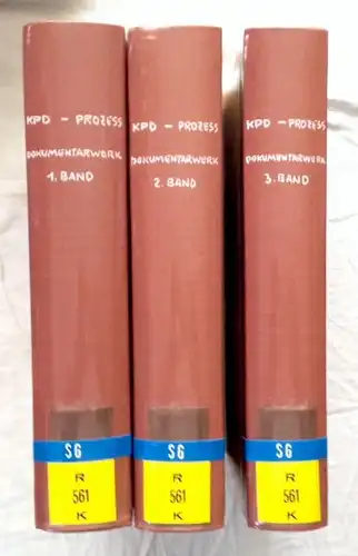 Pfeiffer, Gerd (Hg.) und Hans-Georg Stickert (Hg.): KPD-Prozess. 1. bis 3. Band (3 Bücher zusammen) -  Dokumentarwerk zu dem Verfahren über den Antrag der...