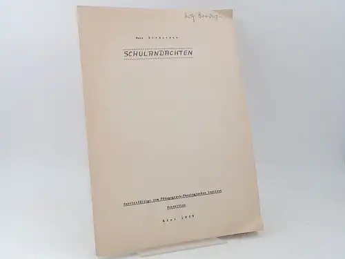 Brodersen, Hans: Schulandachten. 