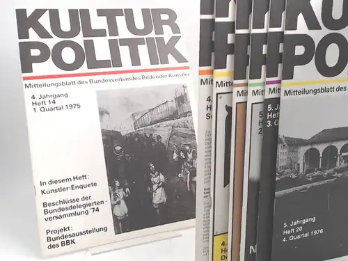 BBK-Bundesausschuß (Hg.) und Bernhard Mensch (Red.): Kulturpolitik. Mitteilungsblatt des Bundesverbandes Bildener Künstler BBK- vollständige Sammlung 4. Jahrgang 1975 Heft 14 bis 5. Jahrgang 1976 Heft 20 (7 Hefte zusammen). 