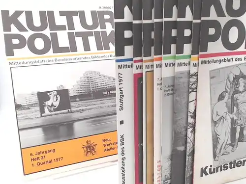 BBK-Bundesausschuß (Hg.) und Bernhard Mensch (Red.): Kulturpolitik. Mitteilungsblatt des Bundesverbandes Bildener Künstler BBK- vollständige Sammlung 6. Jahrgang 1977 Heft 21 bis 8. Jahrgang 1979 Heft 29/30 (9 Hefte zusammen). 