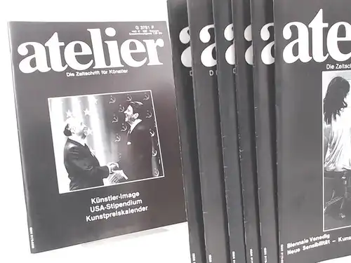 Fritzsche, Bence (Hg. + Red.) und Jo Will (Red.): Atelier. Die Zeitschrift für Künstler - Konvolut mit sieben Heften. Vorhandene Ausgaben: 1) Heft 37, 3/1988;...