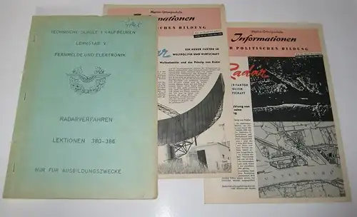 Technische Schule Kaufbeuren (Hrsg.): Technische Schule 1 Kaufbeuren, Lehrstab V, Fernmelde und Elektronik: Radarverfahren. Lektionen 380 - 386. Nur für Ausbildungszwecke. Dem Band beiliegend: 2...