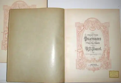 Mozart, Wolfgang Amadeus: 2 Bände eines Titels: Collection de Quatuors pour 2 Violins, Viola et Violoncelle. [Editions Peters]. 