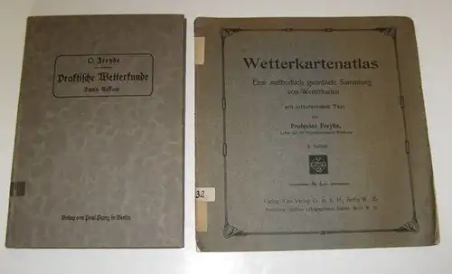 Freybe, Otto: 2 Bände: Praktische Wetterkunde. Eine gemeinverständliche Anleitung zur Benutzung von Wetterkarten in Verbindung mit örtlichen Wetterbeobachtungen. / Wetterkartenatlas. Eine methodisch geordnete Sammlung von.. 