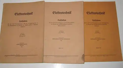 Schiffsmaschinen Inspektion Wilhelmshaven / Cuxhaven (Hrsg.) und A. Schaefer (Bearbeitung): 3 Bände: Elektrotechnik. Leitfaden für die EIII Sonderlehrgänge und die UO Fachlehrgänge an den Marineschulen.. 