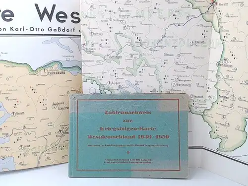 Gassdorf, Karl-Otto (Hg.) und Manfred Langhans-Ratzeburg (Hg.): Kriegsfolgen-Karte Westdeutschland 1939-1950. Zahlennachweis zur Kriegsfolgenkarte Westdeutschland 1939-1950. 2-teilige Karte und Begleitbuch. 