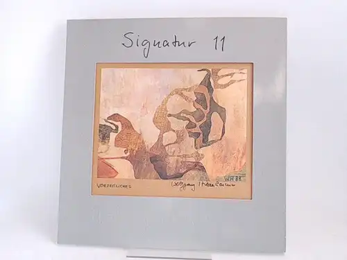 Hildesheimer, Wolfgang und Hans Theo Rommerskirchen (Hg.): SIGNATUR 11: Wolfgang Hildesheimer. Entstanden in den Jahren 1987 - 1989. Buch mit signiertem Druck im Acrylglasschuber. [Zeit-Schrift-Bild Objekt 11]. 