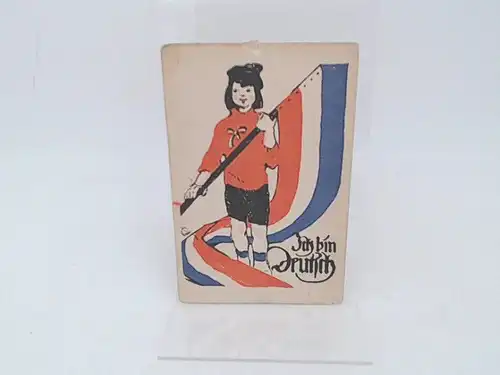 Postkarte zu den Volksabstimmungen über die deutsch-dänische Grenze 1920 in Schleswig:  Aufschrift Vorderseite: Ich bin deutsch. Aufschrift Rückseite: Erinnerung an die Abstimmung 14. März 1920. Gestempelt: Hans Roeper. 