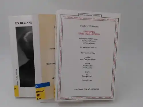 Nielsen, Frederic W. und Milada Kourimskà: 3 Bücher zusammen   1) Frederic W. Nielsen: Gedanken eines Unbequemen. Meinungen und Mahnungen, Apelle und Proteste aus.. 