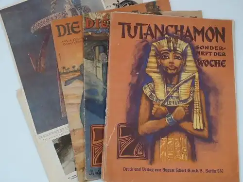 1 Heft und 2 Zugaben - Tutanchamon. Sonderheft der Woche. Zugaben: 1) Die Woche, Heft 24. Berlin, 13. Juni 1925. Leptis magna. Die Stadt unter dem Sande; 2) Die Woche, Heft 35. Berlin, 29. August 1931. Atlantis. 