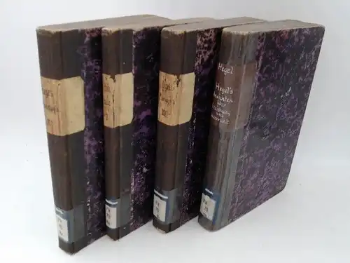 Hegel, Georg Wilhelm Friedrich und Gustav Thaulow: 3 Bände in 4 Büchern - Hegel`s Ansichten über Erziehung und Unterricht. In drei Theilen (Teilen). Als Fermente...