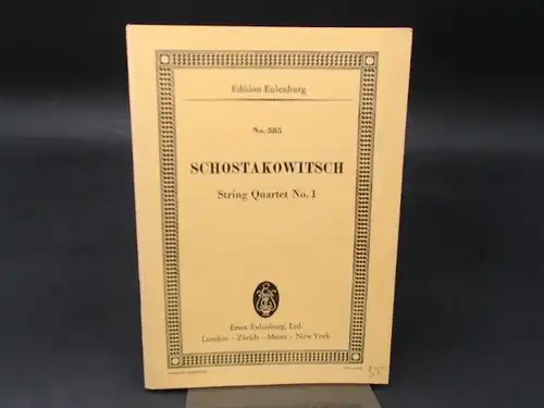 Schostakowitsch, Dimitri: Streichquartett Nr.1. Opus 49 (1938). Außentitel: String Quartet No.1. 
