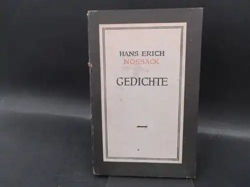 Nossack, Hans Erich: Gedichte. 