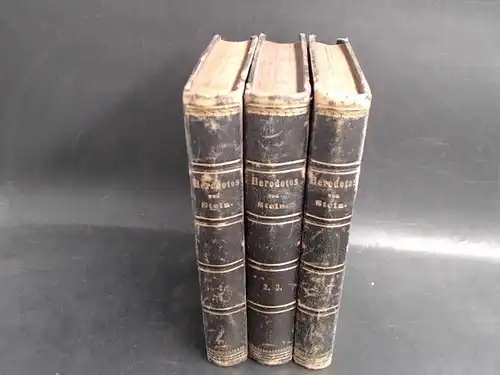 Stein, Heinrich und Herodotos [Herodot]: 5 Bücher in 3 Bänden - Herodotos. Erklärt von Heinrich Stein. 