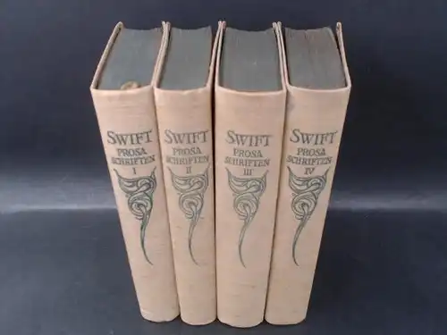 Swift, Jonathan und Felix Paul Greve (Hg.): Jonathan Swift. Prosa Schriften in 4 Bänden: Erster Band: Irland; Zweiter Band: Jugendwerke und Tagebuch; Dritter Band: Tagebuch (Fortsetzung); Vierter Band: Gullivers Reisen. 