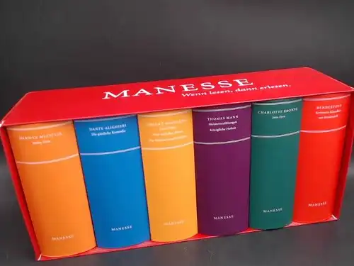 Melville, Hermann, Dante Alighieri  Johann Wolfgang von Goethe Thomas Mann Charlotte Bronte Rendezvous u. a: 60 Jahre Manesse. 6 Bücher zusammen in einem Schuber. 