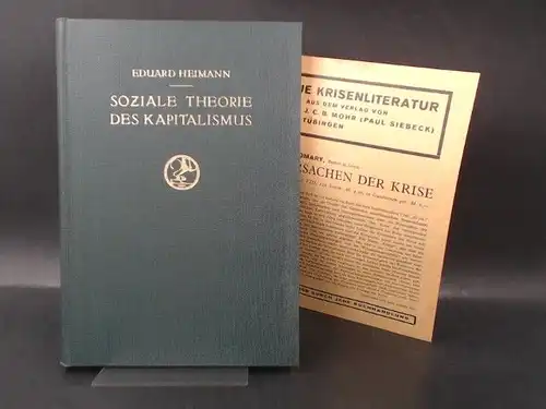 Heimann, Eduard: Soziale Theorie des Kapitalismus. Theorie der Sozialpolitik. 