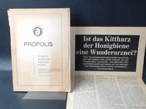 Flensburger Mentor-Verlag Hermann Liebers (Hg.): Propolis. Ein Appell an deutsche Ärzte, Pharmazeuten und Imker. 