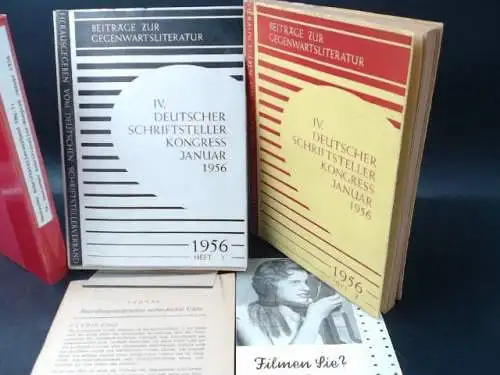 Deutscher Schriftstellerverband (Hg.): IV. Deutscher Schriftsteller Kongress Januar 1956 Heft 1 & 2. Zwei Bücher zusammen. 
