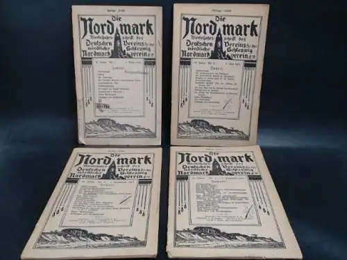 Der Nordmarkverein e. V. (Hg.): Die Nordmark Nr. 1-4/1913. 16. Jahrgang. 4 Hefte zusammen. 