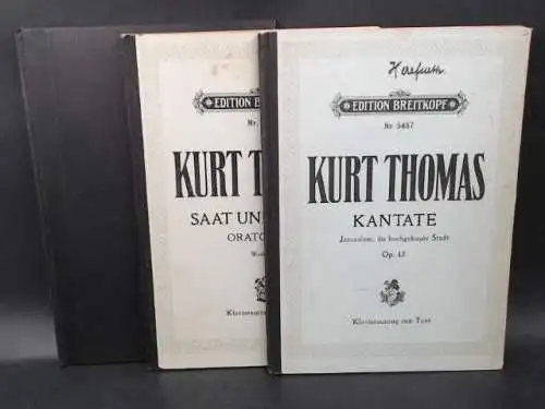 Thomas, Kurt: Konvolut aus drei Kurt Thomas   Bänden (MIT SIGNATUR): Passionsmusik nach dem Evangelisten Markus für gemischten Chor a cappella. Op. 6. /.. 