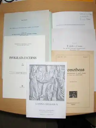 KONVOLUT v. 6 HEFTE IN ITALIENISCH: Elio Pasoli "SUL TESTO E LA FUNZIONE DEL CARME I DI CASTELLO" aus Atti della Accademia delle Scienze dell`Istituto di Bologna (1978) 53-60 // Renato Reggiani "UN EPIGRAMMA DI DOMIZIO MARSO IN QUINTILIANO?" aus Prometheu