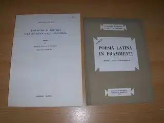 Calboli *, Gualtiero: 2 TITELN v. G. CALBOLI : "L`ORATORE M. ANTONIO E LA `RHETORICA AD HERENNIUM" Estratto da Giornale Italiano di Filologia Nuova Serie III (XXIV) Napoli, 1 S. 119-177 mit Literatur / "UN FRAMMENTO DI C. LAELIUS SAPIENS?" aus POESIA LATI