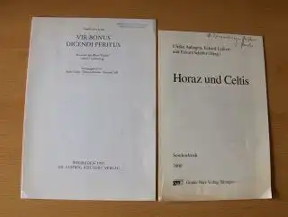 Gruber (München), Joachim: 2 TITELN v. J. GRUBER : "Typologisches Argumentieren in der lateinischen Panegyrik" aus VIR BONUS DICENDI PERITUS (1997) 129-134 // "Horaz und Celtis" 39-51. + 1 AUTOGRAPH *. Sonderdruck - Estratto - Extraits. 