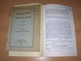 Mette, Hans Joachim: 2 TITELN v. H.J. METTE : "CATULL CARM. 4" S.153-157 aus Rheinisches Museum für Philologie, 1962 // "ZWEI TRAGICA ADESPOTA (524.116 N.2)...