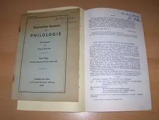 Mette, Hans Joachim: 2 TITELN v. H.J. METTE : "CATULL CARM. 4" S.153 157 aus Rheinisches Museum für Philologie, 1962 // "ZWEI TRAGICA ADESPOTA (524.116.. 