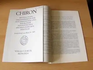 Schmidt , Manfred G. und Mauricio Pastor Munoz: 2 TITELN v. M.G. SCHMIDT : "Cassius Dio, Buch LXX. Bemerkungen zur Technik des Epitomators Ioannes Xiphilinos" u. "Inschriften aus der Provinz Granada - Eine Nachlese" beides aus CHIRON - MITTEILUNGEN DER KO