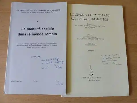 Pack *, Edgar: KONVOLUT VON 2 TITELN (Franz.-Italien.) v. EDGAR PACK - MIT AUTOGRAPHEN: "JULIEN, LES MONETARII D`ANTIOCHE ET LE SENATUS-CONSULTE CLAUDIEN. OBSERVATIONS AUTOUR DU PROBLEME DE LA MOBILITE SOCIALE AU BAS-EMPIRE" en francais Pages 253 a 311 de