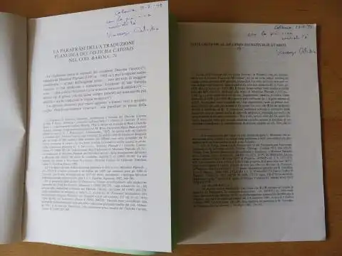 Ortoleva (Widm.), Vincenzo: 2 TITELN v. V. ORTOLEVA : "NOTE CRITICHE AL DE GENIO SOCRATIS DI PLUTARCHO (I)" S. 375-393 aus SILENO - rivista di studi classici e cristiani, Anno XX N. 1-2, 1994 // "LA PARAFRASI DELLA TRADUZIONE PLANUDEA DEI DISTICHA CATONIS