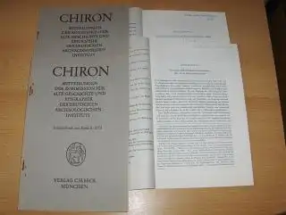 Hennig *, Dieter: KONVOLUT VON 4 HEFTE CHIRON - MITTEILUNGEN DER KOMMISSION FÜR ALTE GESCHICHTE UND EPIGRAPHIK DES DEUTSCHEN ARCHÄOLOGISCHEN INSTITUTS : Rudolf Till "Der...