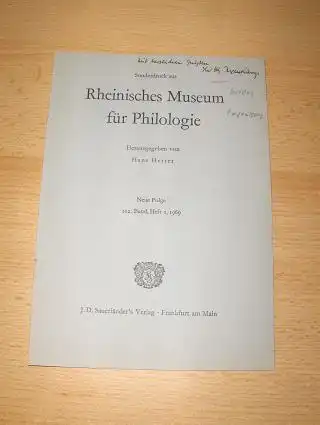 Ingenkamp, Heinz Gerd: 1 TITEL H.G. INGENKAMP : "....Zu einem Papyrus mit Fragen und Antworten" aus Rheinisches Museum für Philologie, N.Folge, 122. Bd., Heft 1 1969 S.48-53. + 1 AUTOGRAPH *. Sonderdruck - Estratto - Extraits. 