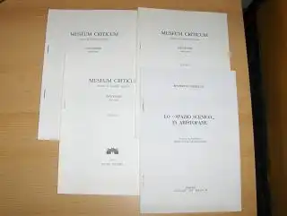 Marzullo, Benedetto und Ferruccio Conti Bizzarro: B. Marzullo: LO "SPAZIO SCENICO" IN ARISTOPHANE - Estratto da DIONISO Rivista di studi sul teatro antico. // 3 HEFTE MUSEUM CRITICUM (Diretto da B. M.) - ESTRATTO. Sonderdruck aus d. Volume LIX - Fascicolo