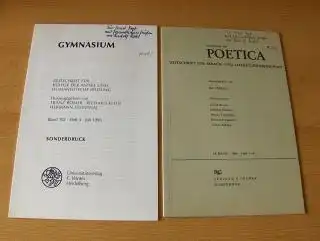 Rieks *, Rudolf: 2 TITELN v. R. RIEKS : "PROSOPOGRAPHIE UND LYRIKINTERPRETATION   Die Gedichte Catulls auf M. Caelius Rufus" aus POETICA Zeitschrift für.. 