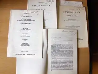 Dalfen *, Joachim: KONVOLUT VON 5 HEFTE AUS ÖSTERREICH - GRAZER BEITRÄGE - SONDERDRUCK MIT JE EINE WIDMUNG (Deutsch) : 2 x Joachim Dalfen "Philologia...