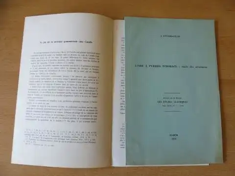 Evrard  Gillis, J: 2 TITELN v. J. EVRARD GILLIS (Franz. *) : "L`ODE A PYRRHA D`HORACE : etude des structures" S. 222 233 aus.. 