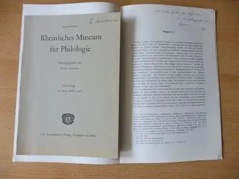 Petersmann *, Gerhard: 2 TITELN v. G. PETERSMANN : "DIE ROLLE DER POLYXENA IN DEN TROERINNEN DES EURIPIDES" S. 146 158 aus Rheinisches Museum für.. 