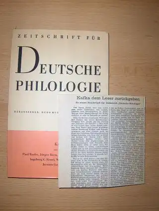 Moser (Hrsg.), Hugo und Benno von Wiese: Kafka-Heft *. Mit Beiträge von Paul Raabe, Jürgen Born u.a. 