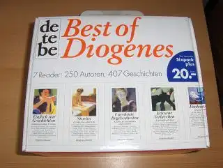 Diogenes Verlag: Best of Diogenes - Das literarische (Sixpack plus) Taschenbuch - 7 Taschenbücher in Karton-Koffer (ungelesen). 7 Reader: 250 Autoren, 407 Geschichten *. 
