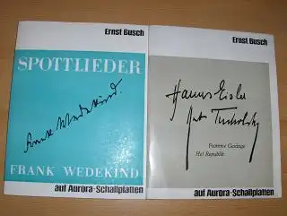 Busch, Ernst und Hugo Fetting: 1) SPOTTLIEDER FRANK WEDEKIND  / 2) Hanns Eisler - Kurt Tucholsky Fromme Gesänge He ! Republik  *. 