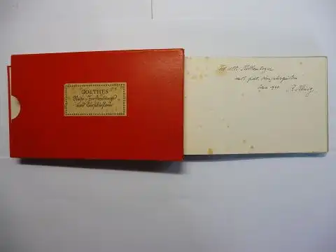 Goethe, Johann Wolfgang v. und Hans Wahl (Hrsg.): GOETHES Reise-, Zerstreuungs- und Trostbüchlein. + AUTOGRAPH. 36 Handzeichnungen. 