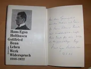 Holthusen, Hans Egon: Gottfried Benn. Leben Werk Widerspruch 1886-1922. 