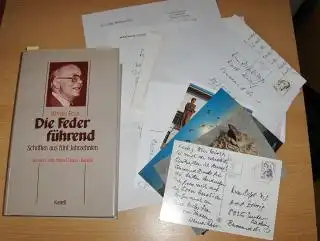 Ross *, Werner und Marcel Reich-Ranicki (Vorwort): KONVOLUT WERNER ROSS - BUCH: Die Feder führend - Schriften aus fünf Jahrzehnten + 10 AUTOGRAPHEN (siehe Beschreibung unten) !. 