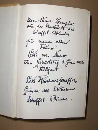 Siegrist (Hrsg.), Reinhold: LEBENDE DICHTER UM DEN OBERRHEIN. Lyrik und Erzählung. Jahresgabe 1941/42. Im Auftrag des Deutschen Scheffel-Bundes * im Reichswerk Buch und Volk herausgegeben.